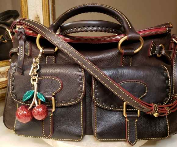 ❤ Dooney  Florentine Double Pocket Satchel Tmoro - Picture 9 of 15